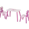 Homcom - Conjunto Mesa + 2 Sillas infantiles Madera Princess