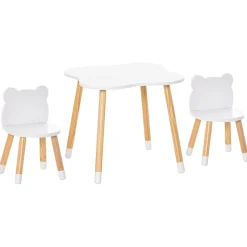 Homcom - Conjunto Mesa + 2 Sillas infantiles Madera