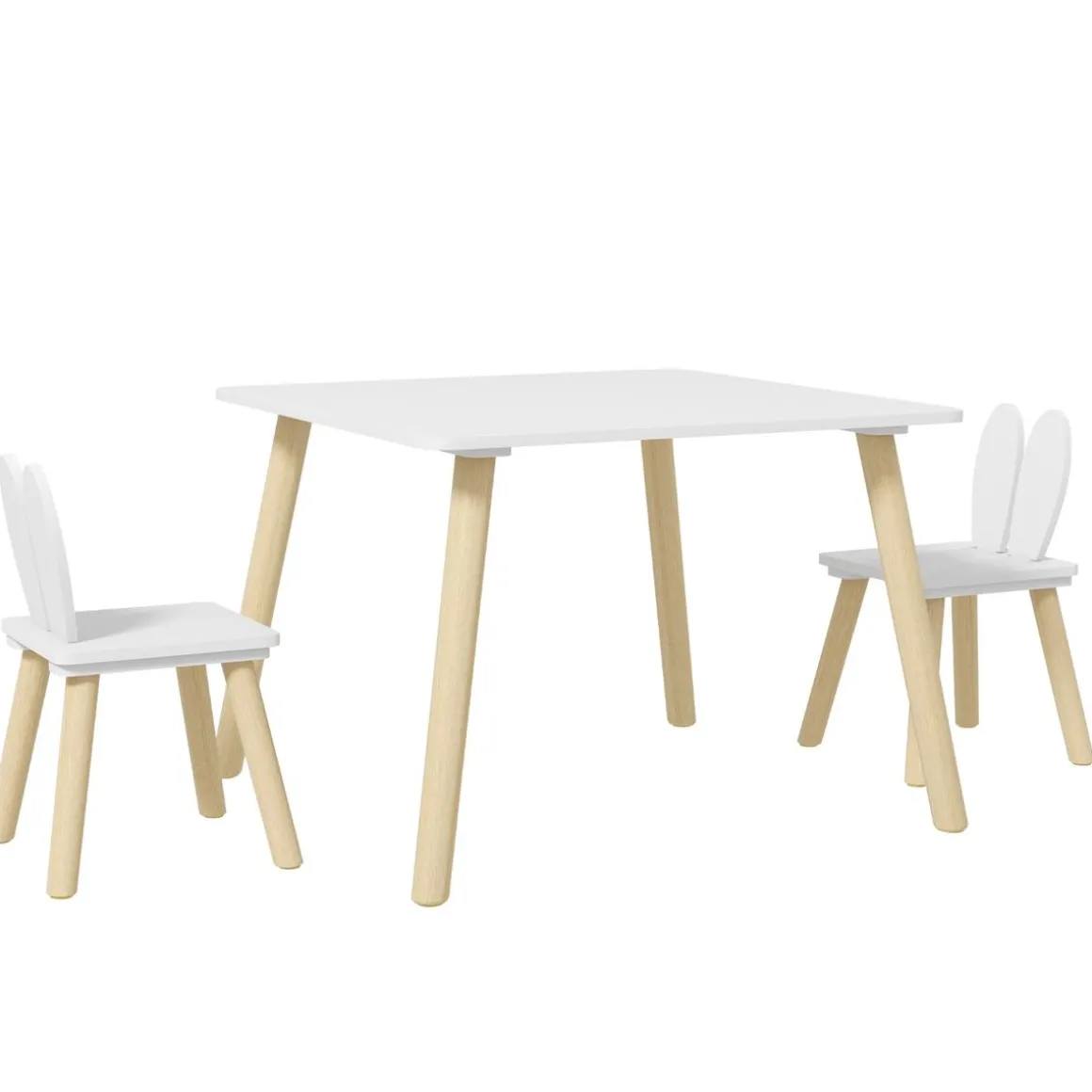 Homcom - Conjunto Mesa + 2 sillas Madera