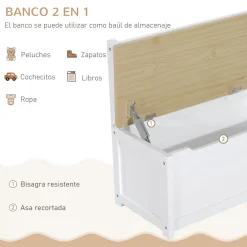 Homcom - Conjunto Mesa + Banco + 2 sillas infantiles Madera