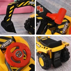 Homcom - Correpasillos 4 en 1 Excavadora Juguete HomCom