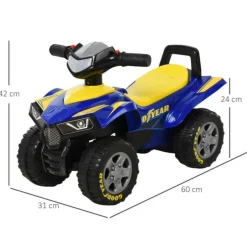 Homcom - Correpasillos Quad Cuatrimoto GOODYEAR Azul HomCom