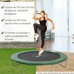 Homcom - Cubierta de protección para cama elástica Ø 305 cm verde