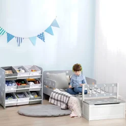 Homcom - Estantería infantil con 9 cajas Gris