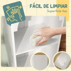 Homcom - Estantería infantil 3 niveles Blanco y Natural