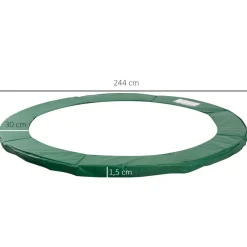 Homcom - Funda acolchada de protección borde camas elásticas 244 cm Verde