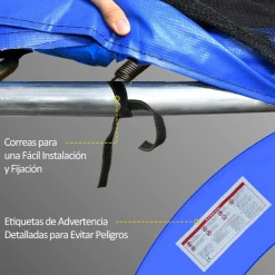 Homcom - Funda acolchada de protección borde camas elásticas 366 cm Azul