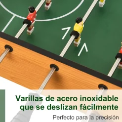 Homcom - Futbolín 22 jugadores y 2 marcadores Natural/Negro