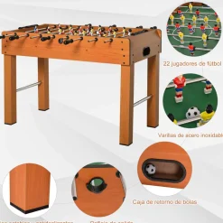 Homcom - Futbolín madera 122 x 61 cm