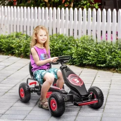 Homcom - Go Kart con pedales rojo-negro