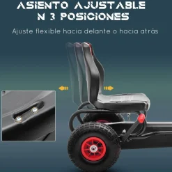 Homcom - Go Kart con pedales rojo-negro