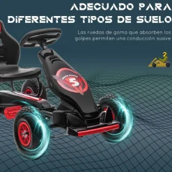 Homcom - Go Kart con pedales rojo-negro