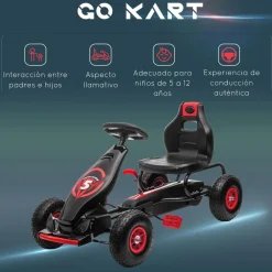 Homcom - Go Kart con pedales rojo-negro