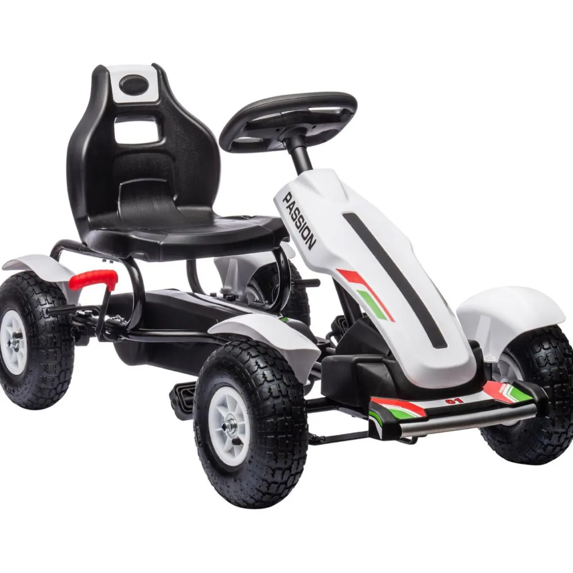 Homcom - Go Kart con pedales blanco-negro