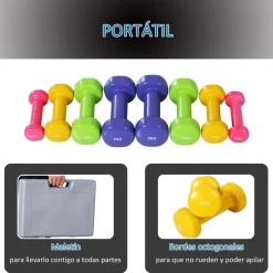 Homcom - Juego de 8 Mancuernas