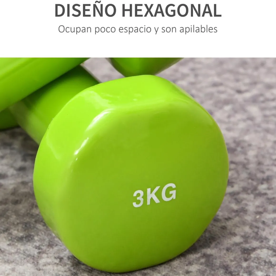 Homcom - Juego de 8 mancuernas hexagonales