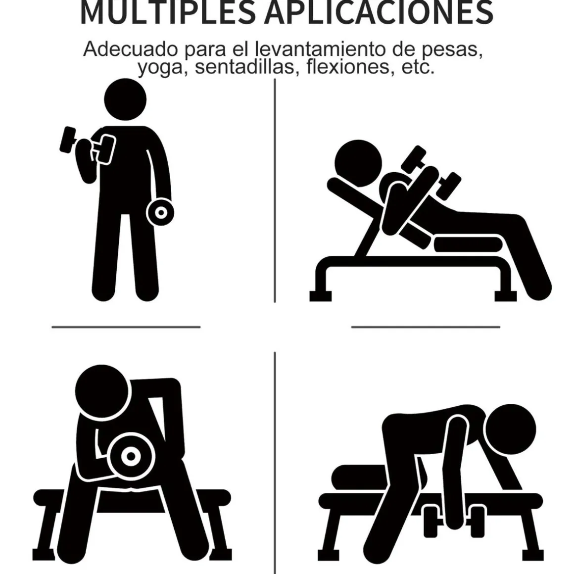 Homcom - Juego de 8 mancuernas hexagonales