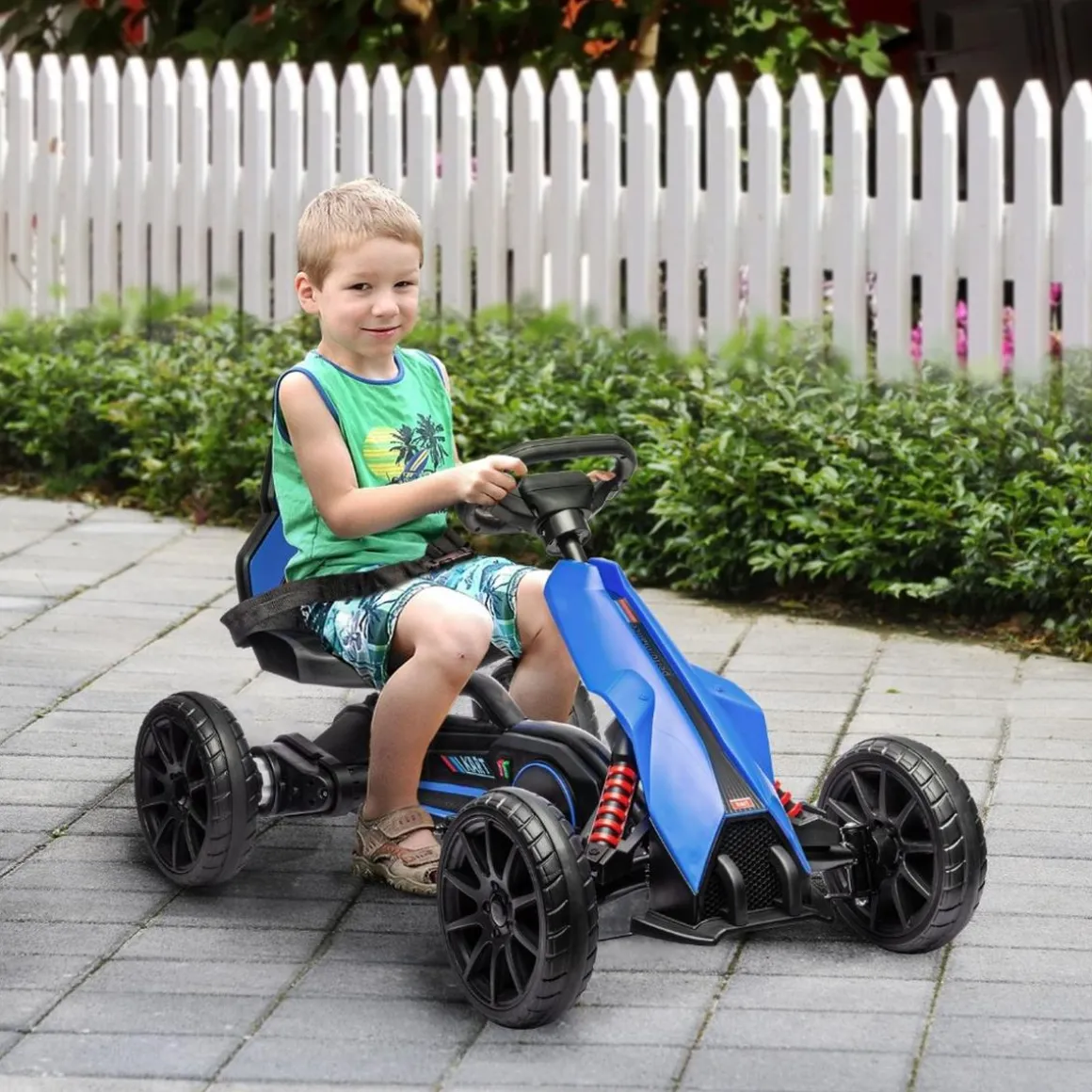 Homcom - Kart Eléctrico Azul