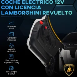 Homcom - Lamborghini Revuelto eléctrico Blanco con mando
