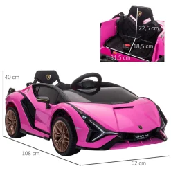 Homcom - Lamborghini SIAN eléctrico rosa