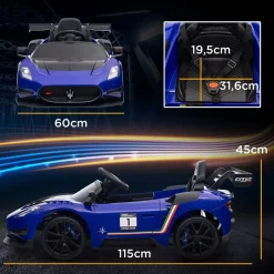 Homcom - Maserati GT2 eléctrico Azul con mando