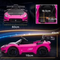 Homcom - Maserati GT2 eléctrico Rosa con mando