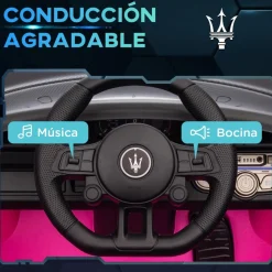 Homcom - Maserati GT2 eléctrico Rosa con mando