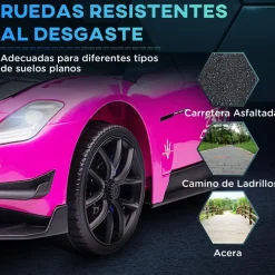 Homcom - Maserati GT2 eléctrico Rosa con mando