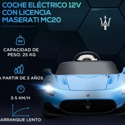 Homcom - Maserati MC20 eléctrico Azul con mando