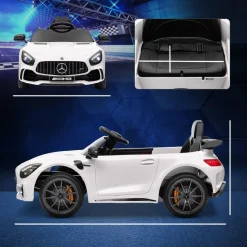 Homcom - Mercedes AMG GTR Batería con mando a distancia Blanco