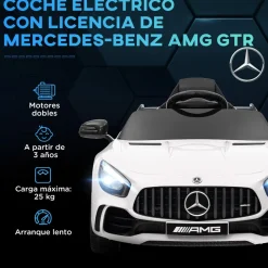 Homcom - Mercedes AMG GTR Batería con mando a distancia Blanco