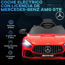 Homcom - Mercedes AMG GTR Batería con mando a distancia Rojo