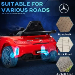 Homcom - Mercedes AMG GTR Batería con mando a distancia Rojo