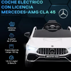 Homcom - Mercedes Benz AMG CLA 45 eléctrico Blanco con mando