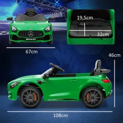 Homcom - Mercedes Benz AMG GTR eléctrico Verde con mando