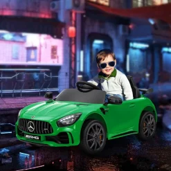 Homcom - Mercedes Benz AMG GTR eléctrico Verde con mando