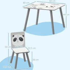 Homcom - Mesa con 2 sillas Panda