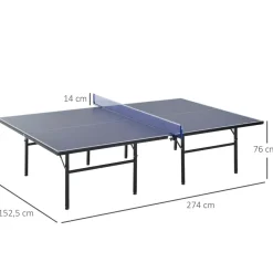 Homcom - Mesa de ping pong plegable con red