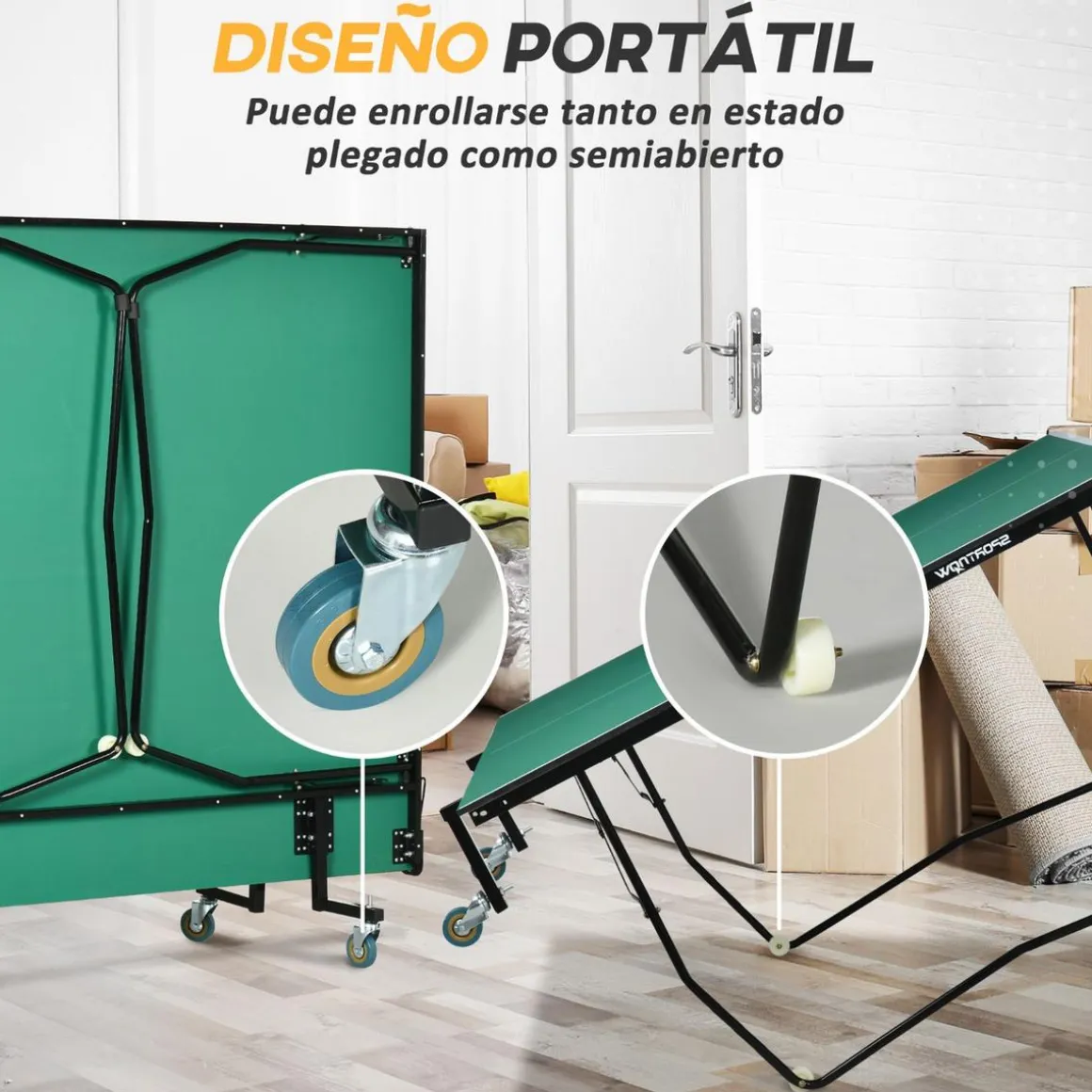Homcom - Mesa de ping pong plegable
