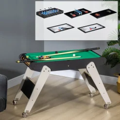 Homcom - Mesa multijuegos 6 en 1