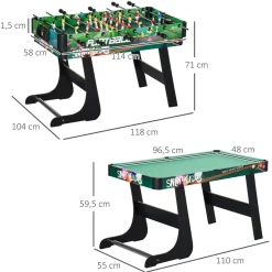 Homcom - Mesa multijuegos 6 en 1 plegable
