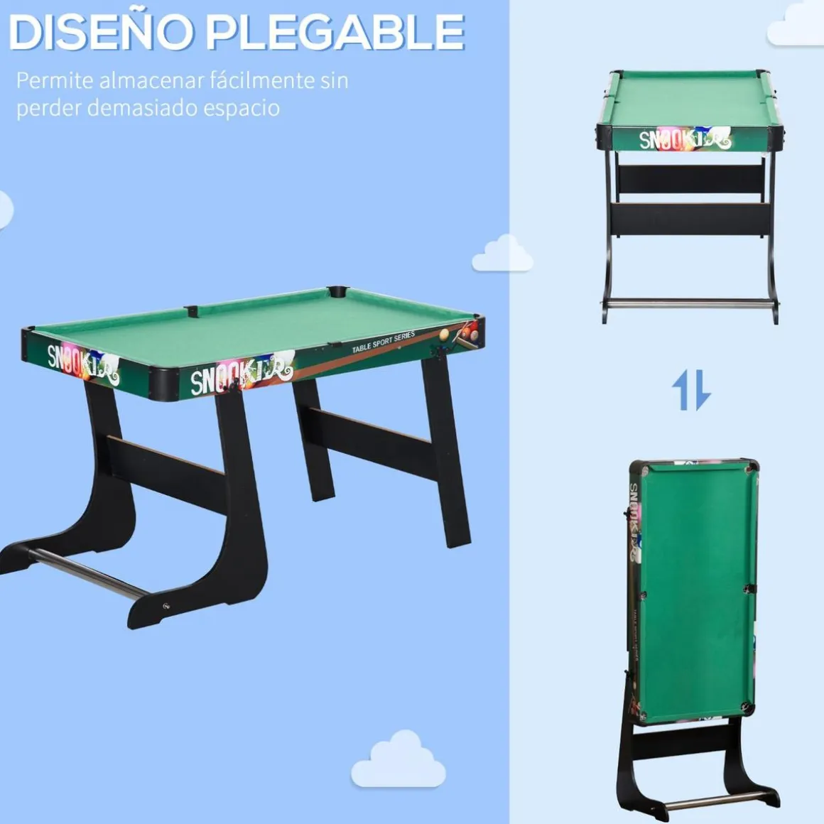 Homcom - Mesa multijuegos 6 en 1 plegable