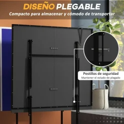 Homcom - Mesa Ping Pong plegable con 4 ruedas