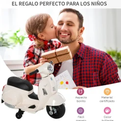 Homcom - Mini moto Eléctrica Vespa Blanco