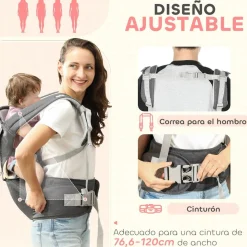 Homcom - Mochila portabebés ajustable