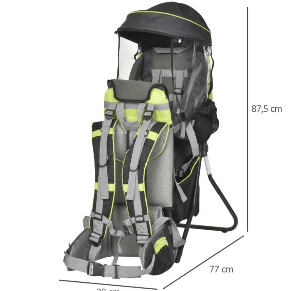 Homcom - Mochila Portabebés Plegable con Dosel