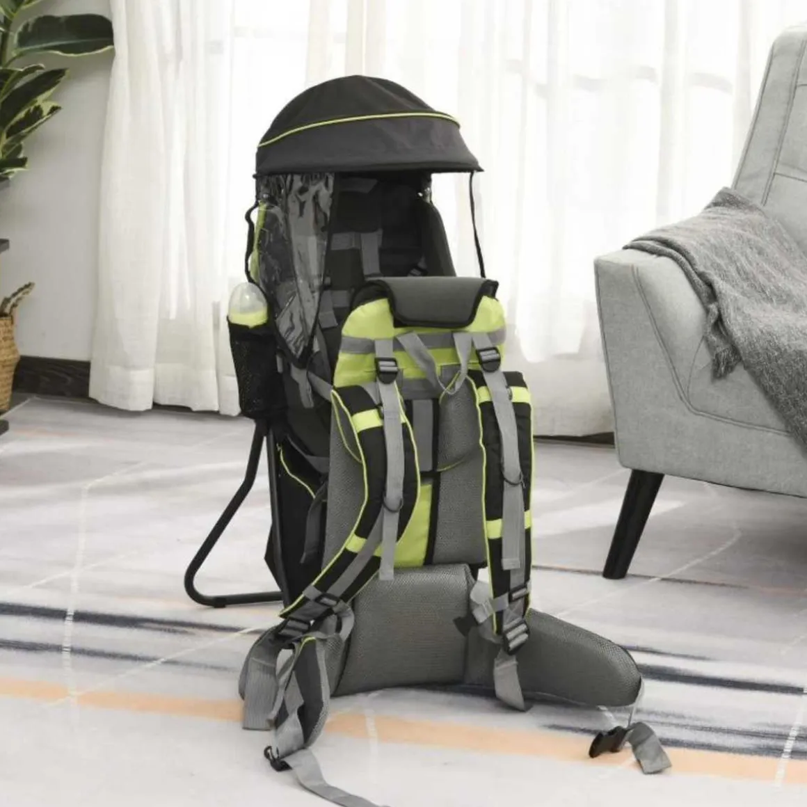 Homcom - Mochila Portabebés Plegable con Dosel