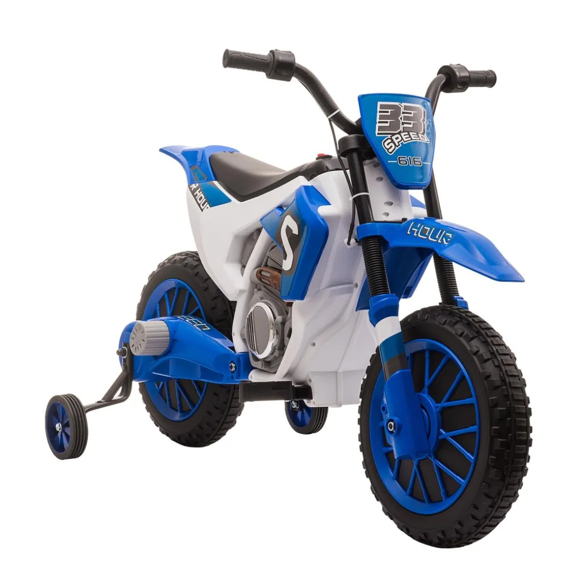 Homcom - Moto eléctrica azul-blanco