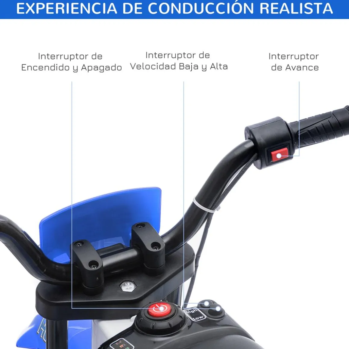 Homcom - Moto eléctrica azul-blanco