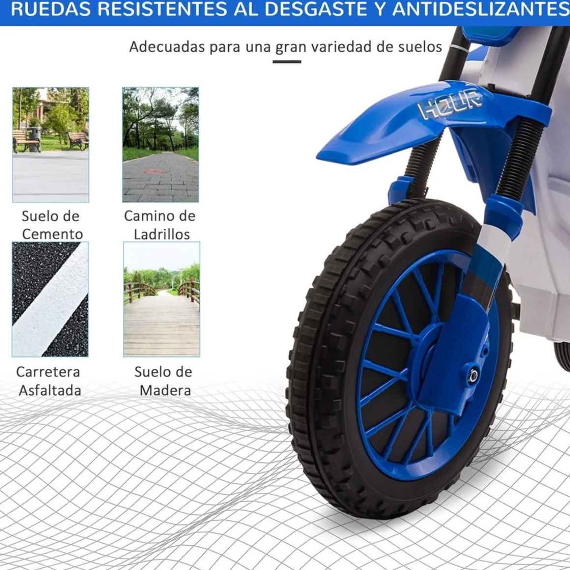Homcom - Moto eléctrica azul-blanco